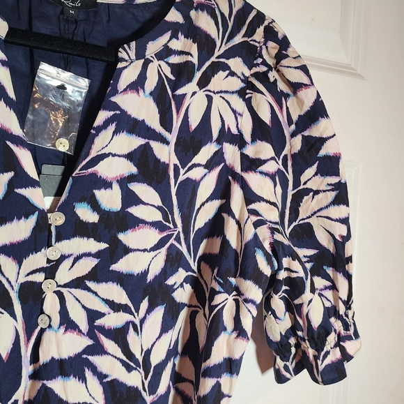 NWT Rails Eliana Woven Dress in the Navy White Vines Print Belted Retail $278 M - Picture 4 of 9